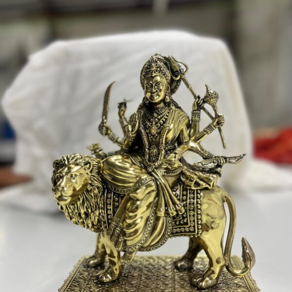 Maa Durga Idol on Lion – Premium Decorative & Pooja Statue