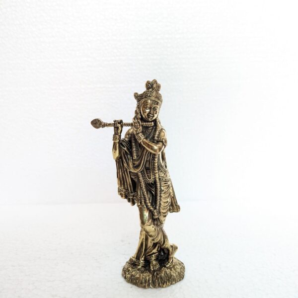 Brass Lord Krishna Idol – Flute Playing Krishna Statue