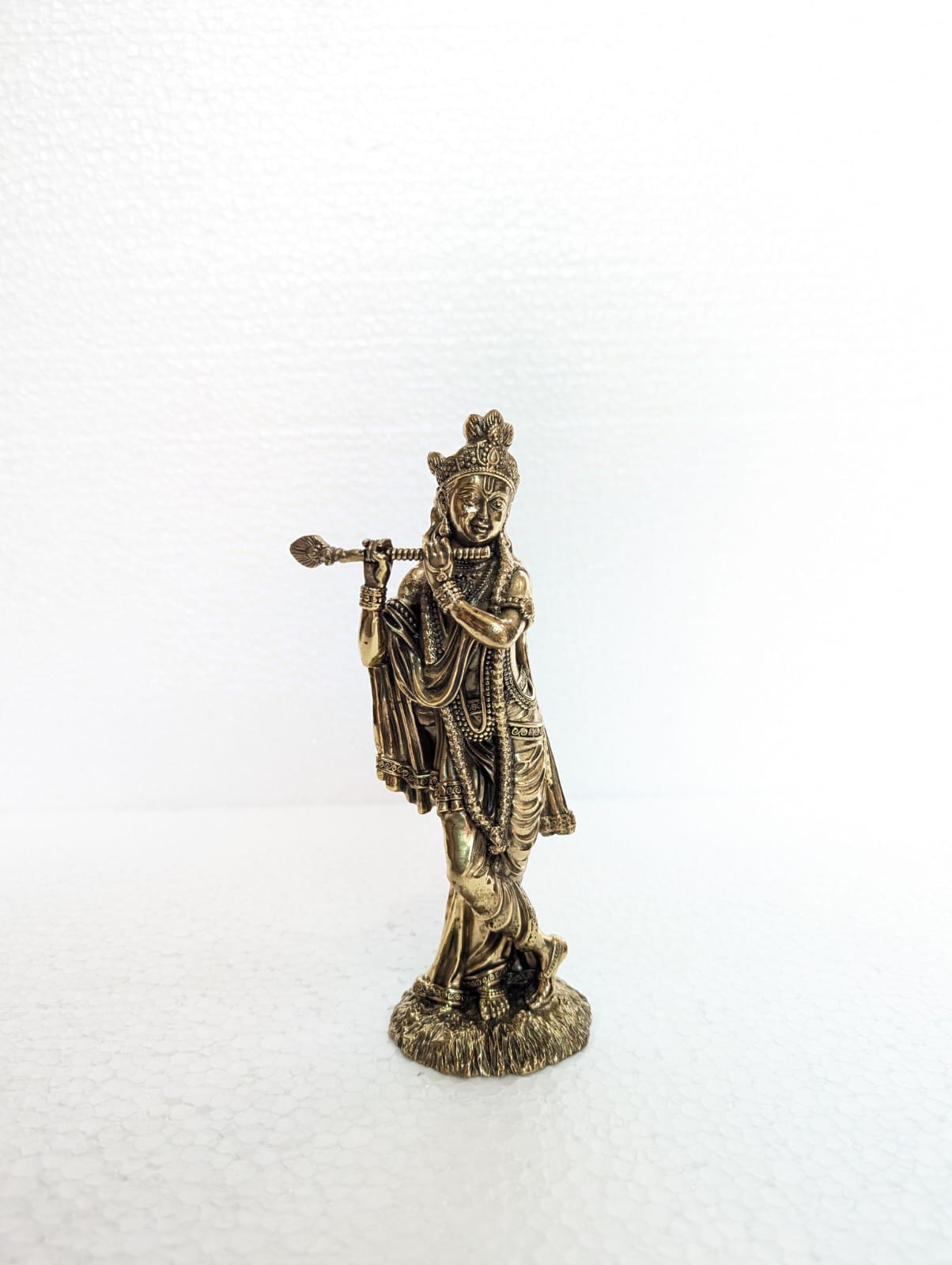 Brass Lord Krishna Idol – Flute Playing Krishna Statue